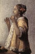 VERMEER VAN DELFT, Jan Woman with a Pearl Necklace (detail)  gff oil on canvas